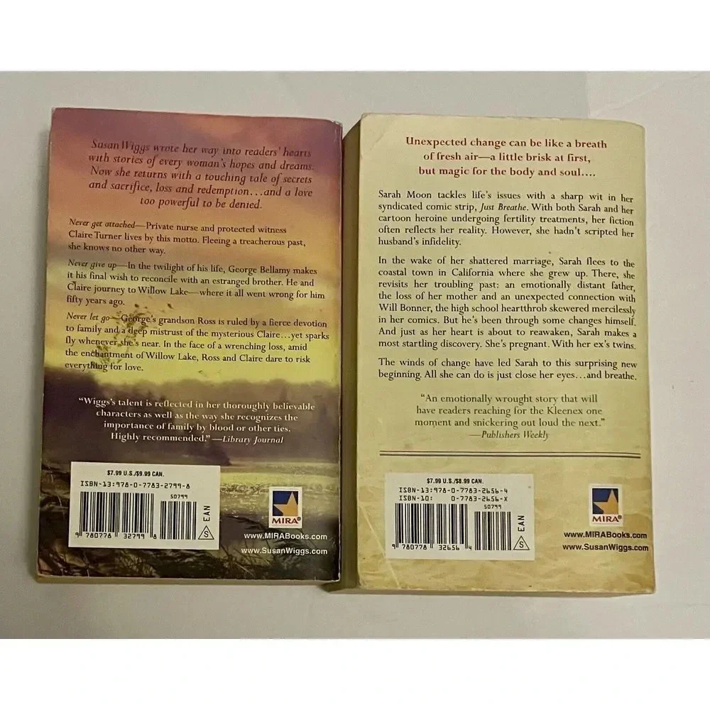 Lot of 2‎ Susan Wiggs Books The Summer Hideaway & Just Breathe Acceptable
